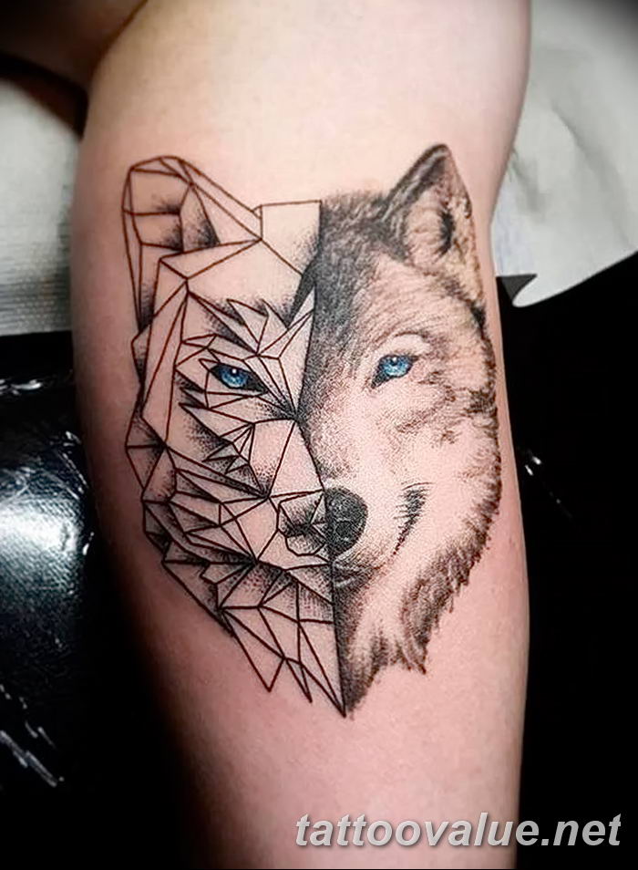 photo of wolf tattoo 27.11.2018 №017 - an example of a finished wolf tattoo - tattoovalue.net