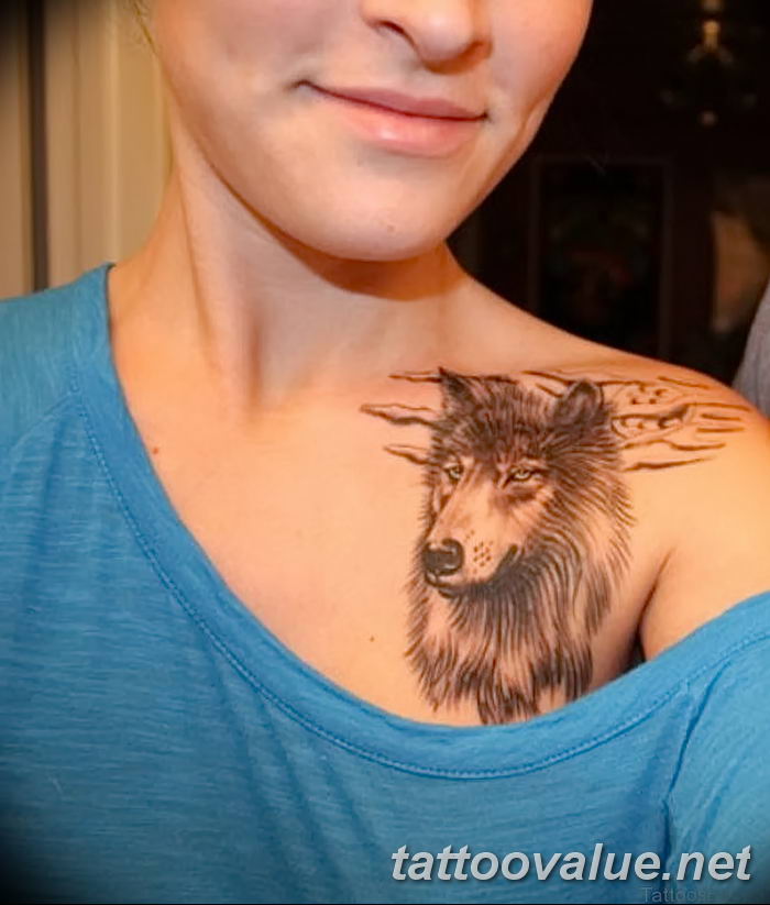 photo of wolf tattoo 27.11.2018 №023 - an example of a finished wolf tattoo - tattoovalue.net