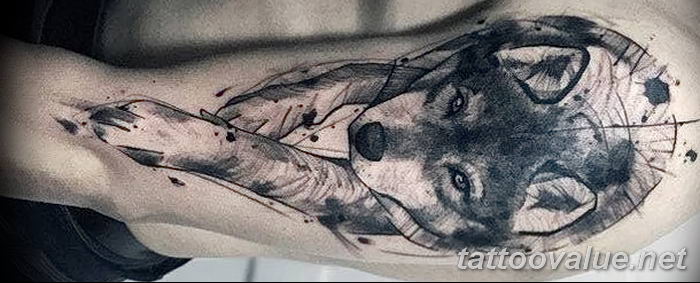 photo of wolf tattoo 27.11.2018 №028 - an example of a finished wolf tattoo - tattoovalue.net