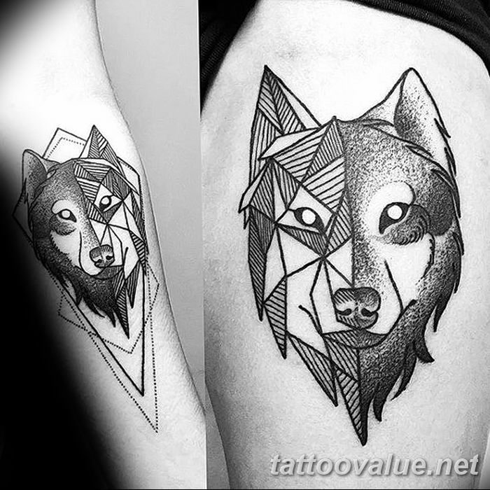 photo of wolf tattoo 27.11.2018 №052 - an example of a finished wolf tattoo - tattoovalue.net