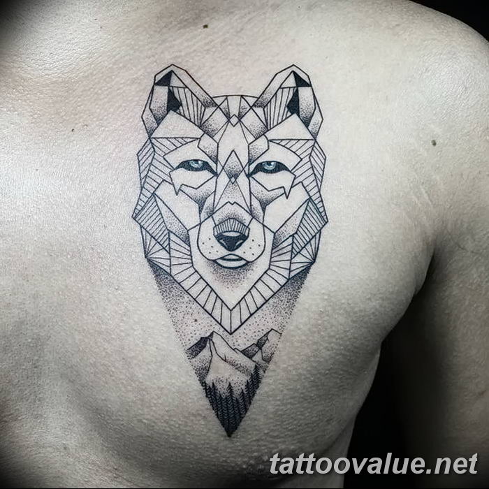 photo of wolf tattoo 27.11.2018 №055 - an example of a finished wolf tattoo - tattoovalue.net