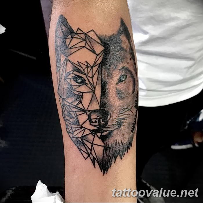photo of wolf tattoo 27.11.2018 №057 - an example of a finished wolf tattoo - tattoovalue.net
