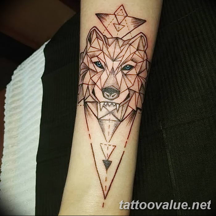 photo of wolf tattoo 27.11.2018 №061 - an example of a finished wolf tattoo - tattoovalue.net