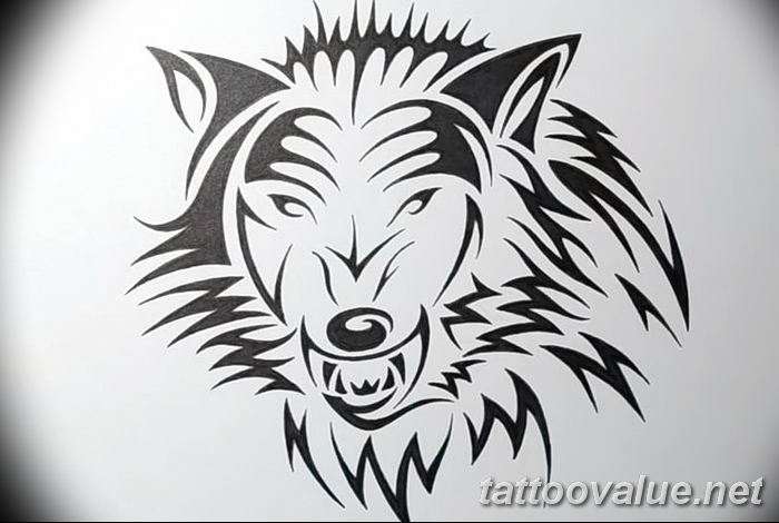 photo of wolf tattoo 27.11.2018 №066 - an example of a finished wolf tattoo - tattoovalue.net
