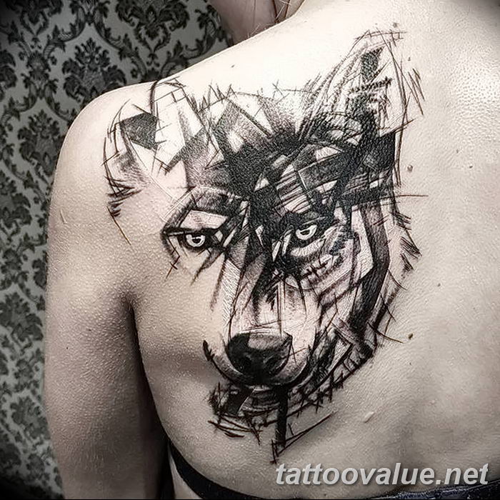 photo of wolf tattoo 27.11.2018 №069 - an example of a finished wolf tattoo - tattoovalue.net