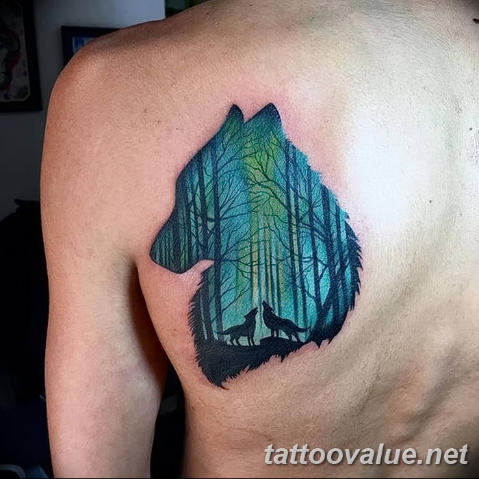 photo of wolf tattoo 27.11.2018 №079 - an example of a finished wolf tattoo - tattoovalue.net