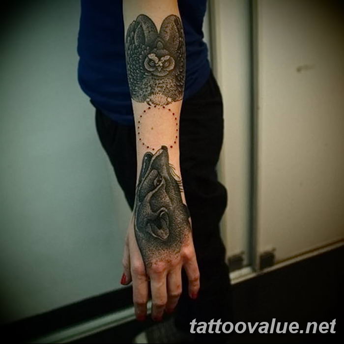 photo of wolf tattoo 27.11.2018 №085 - an example of a finished wolf tattoo - tattoovalue.net
