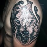 photo of wolf tattoo 27.11.2018 №110 - an example of a finished wolf tattoo - tattoovalue.net