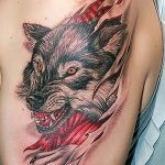 photo of wolf tattoo 27.11.2018 №114 - an example of a finished wolf tattoo - tattoovalue.net