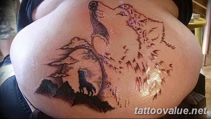 photo of wolf tattoo 27.11.2018 №124 - an example of a finished wolf tattoo - tattoovalue.net