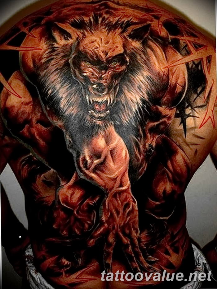 photo of wolf tattoo 27.11.2018 №127 - an example of a finished wolf tattoo - tattoovalue.net