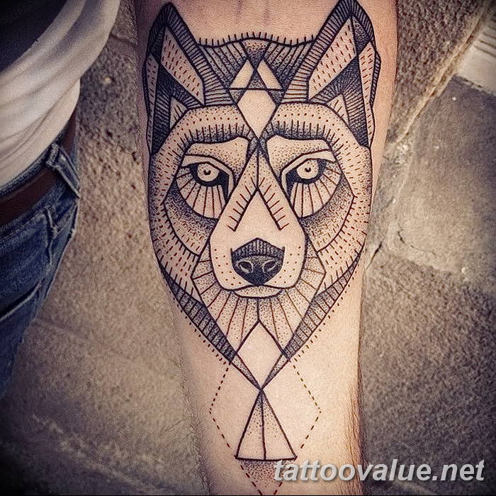 photo of wolf tattoo 27.11.2018 №132 - an example of a finished wolf tattoo - tattoovalue.net