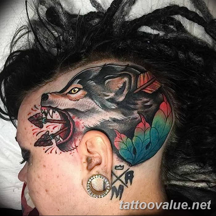 photo of wolf tattoo 27.11.2018 №137 - an example of a finished wolf tattoo - tattoovalue.net