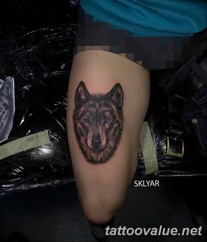 photo of wolf tattoo 27.11.2018 №143 - an example of a finished wolf tattoo - tattoovalue.net