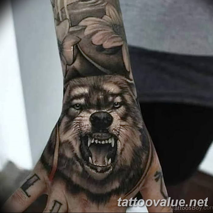 photo of wolf tattoo 27.11.2018 №151 - an example of a finished wolf tattoo - tattoovalue.net