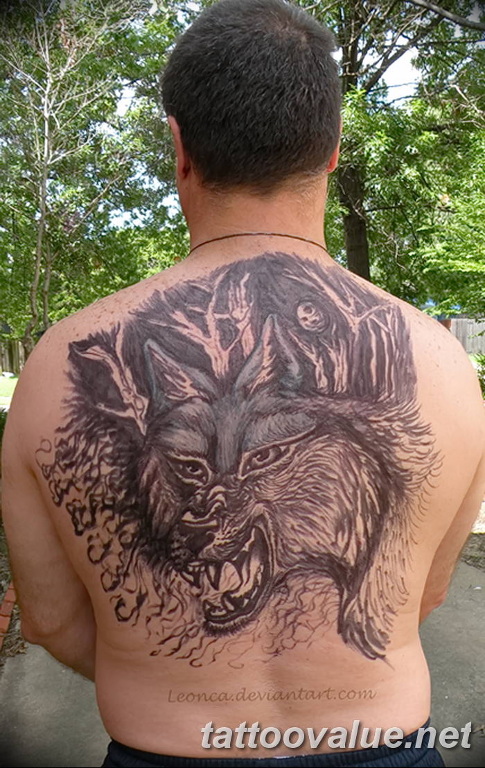 photo of wolf tattoo 27.11.2018 №152 - an example of a finished wolf tattoo - tattoovalue.net