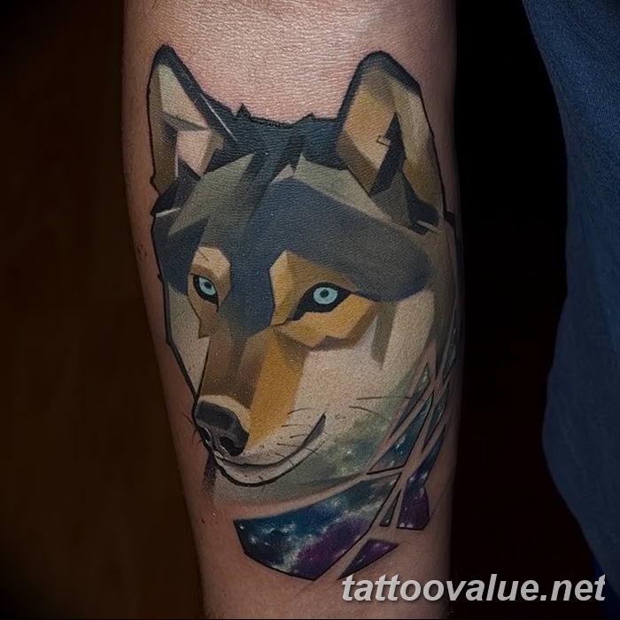 photo of wolf tattoo 27.11.2018 №154 - an example of a finished wolf tattoo - tattoovalue.net