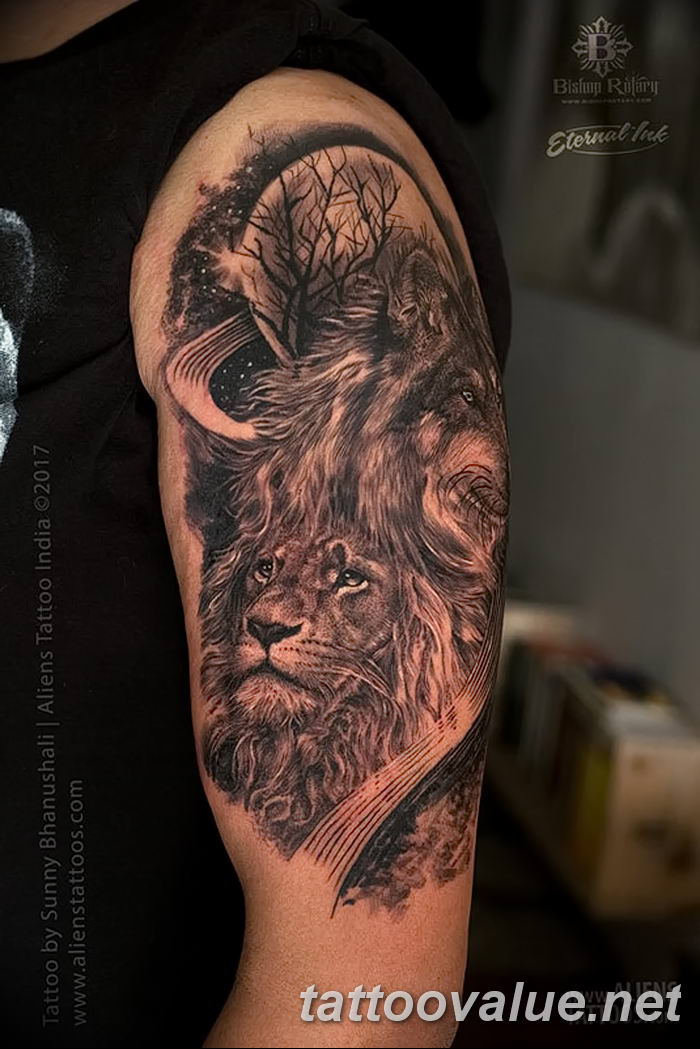 photo of wolf tattoo 27.11.2018 №159 - an example of a finished wolf tattoo - tattoovalue.net