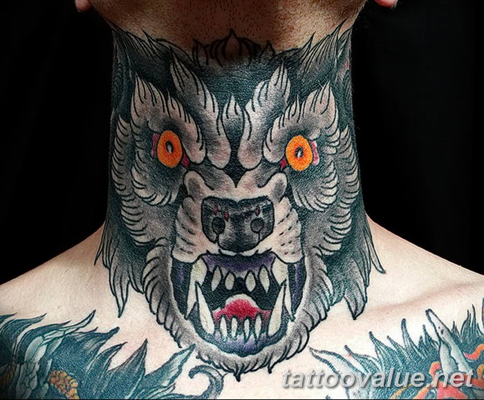 photo of wolf tattoo 27.11.2018 №167 - an example of a finished wolf tattoo - tattoovalue.net