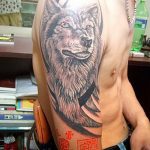 photo of wolf tattoo 27.11.2018 №176 - an example of a finished wolf tattoo - tattoovalue.net