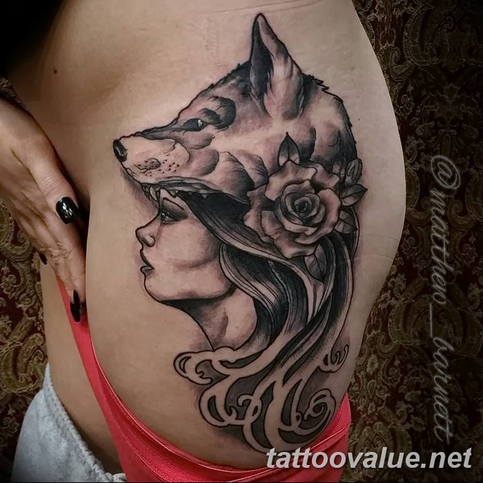 photo of wolf tattoo 27.11.2018 №180 - an example of a finished wolf tattoo - tattoovalue.net