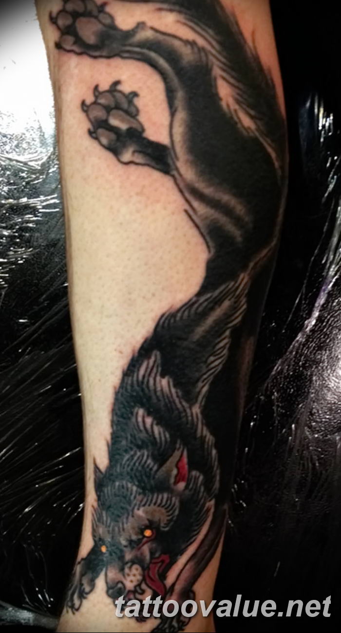 photo of wolf tattoo 27.11.2018 №183 - an example of a finished wolf tattoo - tattoovalue.net