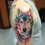 photo of wolf tattoo 27.11.2018 №188 - an example of a finished wolf tattoo - tattoovalue.net