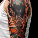 photo of wolf tattoo 27.11.2018 №192 - an example of a finished wolf tattoo - tattoovalue.net