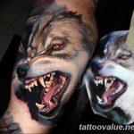 photo of wolf tattoo 27.11.2018 №200 - an example of a finished wolf tattoo - tattoovalue.net