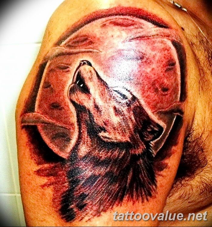 photo of wolf tattoo 27.11.2018 №206 - an example of a finished wolf tattoo - tattoovalue.net
