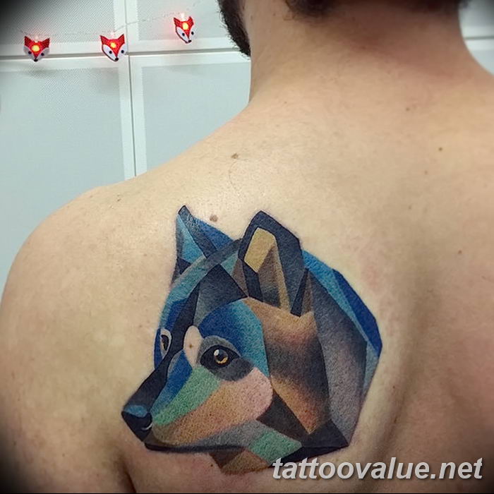 photo of wolf tattoo 27.11.2018 №217 - an example of a finished wolf tattoo - tattoovalue.net