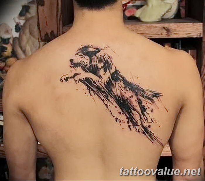 photo of wolf tattoo 27.11.2018 №227 - an example of a finished wolf tattoo - tattoovalue.net