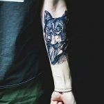photo of wolf tattoo 27.11.2018 №240 - an example of a finished wolf tattoo - tattoovalue.net