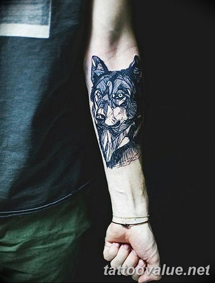 photo of wolf tattoo 27.11.2018 №240 - an example of a finished wolf tattoo - tattoovalue.net
