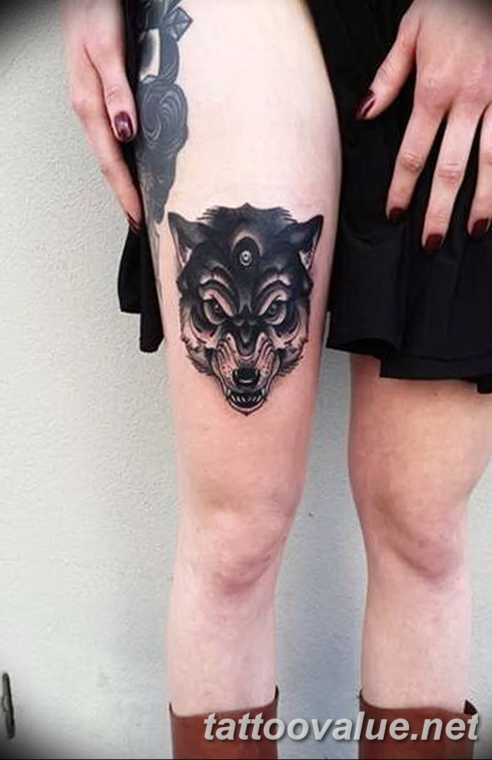 photo of wolf tattoo 27.11.2018 №247 - an example of a finished wolf tattoo - tattoovalue.net