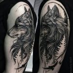 photo of wolf tattoo 27.11.2018 №248 - an example of a finished wolf tattoo - tattoovalue.net