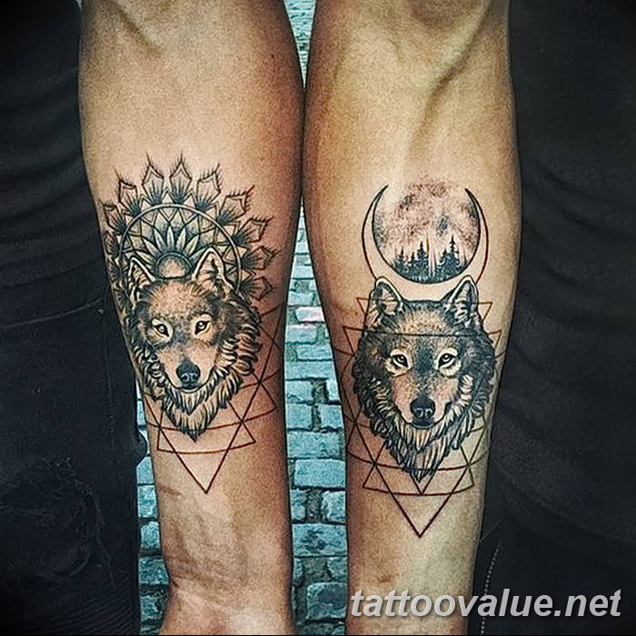 photo of wolf tattoo 27.11.2018 №252 - an example of a finished wolf tattoo - tattoovalue.net