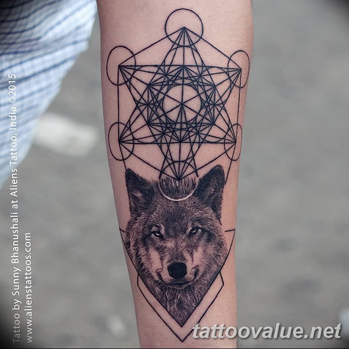 photo of wolf tattoo 27.11.2018 №261 - an example of a finished wolf tattoo - tattoovalue.net