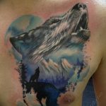 photo of wolf tattoo 27.11.2018 №265 - an example of a finished wolf tattoo - tattoovalue.net