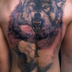 photo of wolf tattoo 27.11.2018 №267 - an example of a finished wolf tattoo - tattoovalue.net