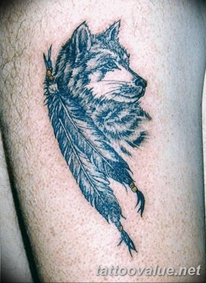 photo of wolf tattoo 27.11.2018 №270 - an example of a finished wolf tattoo - tattoovalue.net