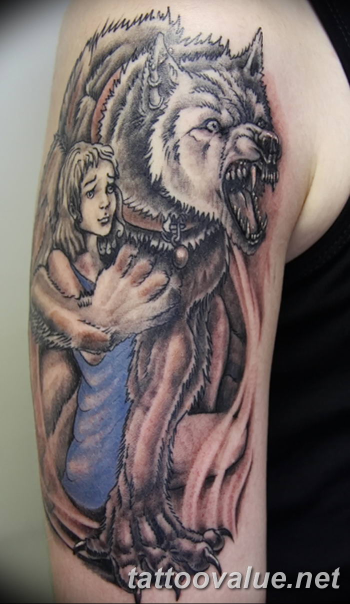 photo of wolf tattoo 27.11.2018 №275 - an example of a finished wolf tattoo - tattoovalue.net