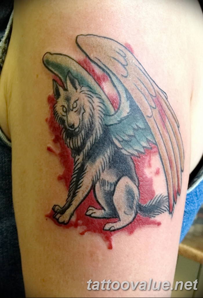 photo of wolf tattoo 27.11.2018 №297 - an example of a finished wolf tattoo - tattoovalue.net