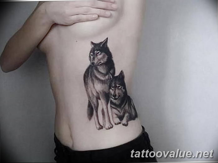 photo of wolf tattoo 27.11.2018 №298 - an example of a finished wolf tattoo - tattoovalue.net