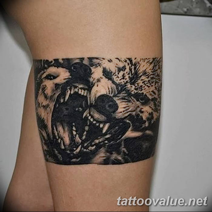 photo of wolf tattoo 27.11.2018 №303 - an example of a finished wolf tattoo - tattoovalue.net