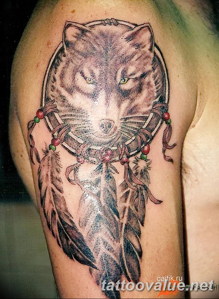 photo of wolf tattoo 27.11.2018 №308 - an example of a finished wolf tattoo - tattoovalue.net