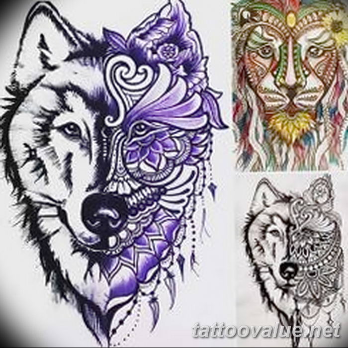 photo of wolf tattoo 27.11.2018 №334 - an example of a finished wolf tattoo - tattoovalue.net