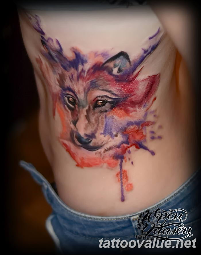 photo of wolf tattoo 27.11.2018 №346 - an example of a finished wolf tattoo - tattoovalue.net