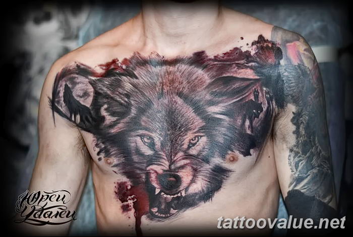 photo of wolf tattoo 27.11.2018 №347 - an example of a finished wolf tattoo - tattoovalue.net