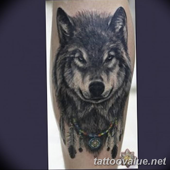 photo of wolf tattoo 27.11.2018 №350 - an example of a finished wolf tattoo - tattoovalue.net